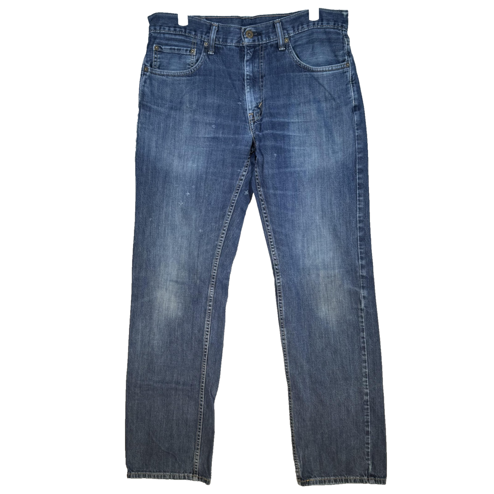 Levis 559 Jeans Mens 33x34 Blue Relaxed Straight Leg Denim Whiskered Zip Fly